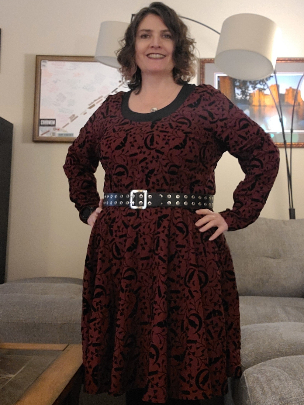 ModCloth x Collectif Flocked Bat Skater Dress